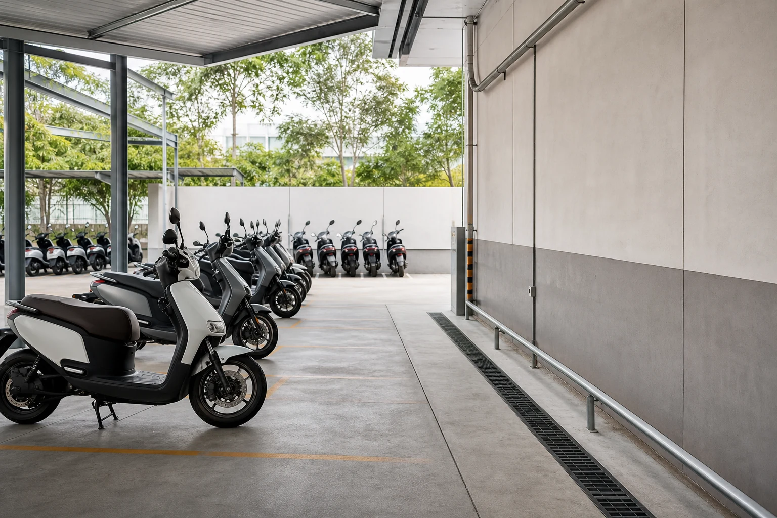 Electric two-wheeler fleet depot